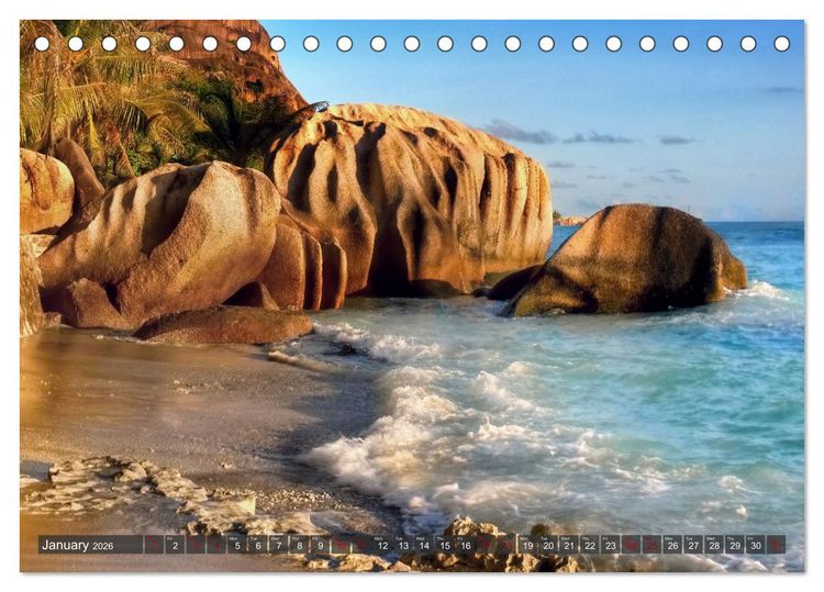 Produktbild: Seychelles, Holidays on Exotic Islands (Desk Calendar 2026 DIN A5 landscape), CALVENDO 12 Month DeskCalendar