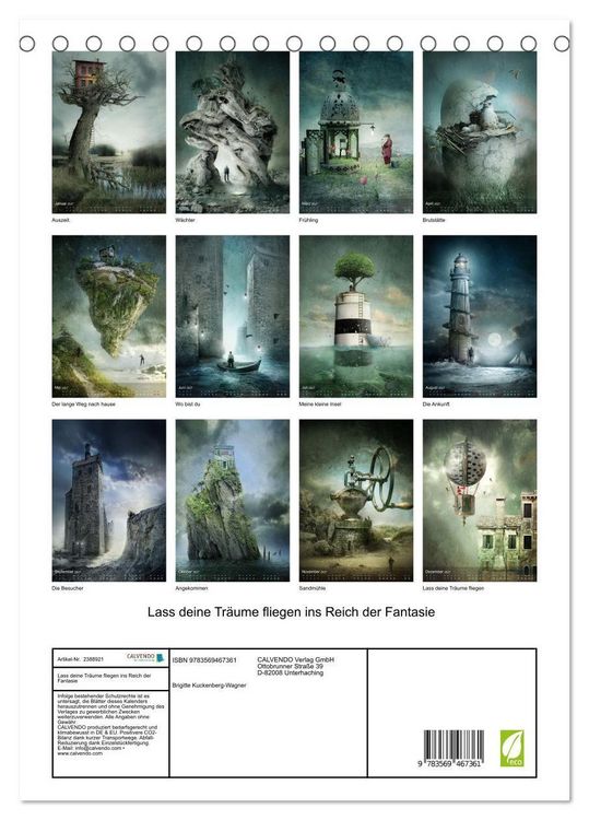 Produktbild: Lass deine Tr&auml;ume fliegen ins Reich der Fantasie (Tischkalender 2027 DIN A5 hoch), CALVENDO Monatskalender