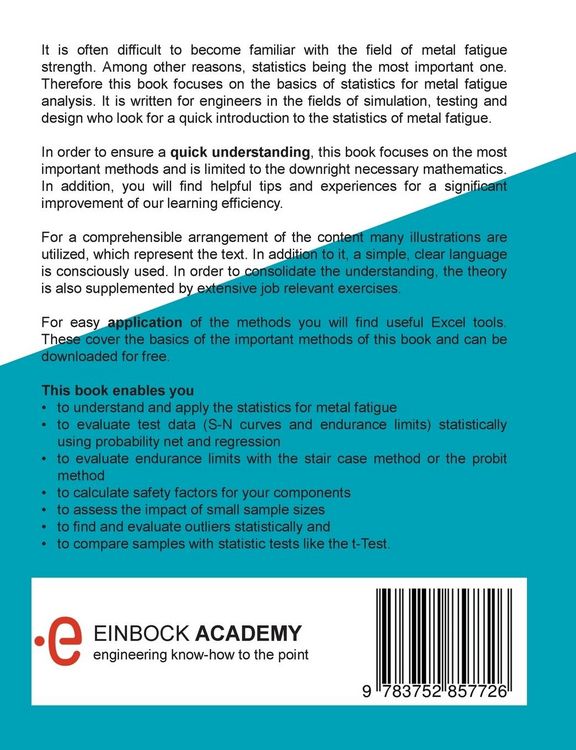 Produktbild: Statistics of Metal Fatigue in Engineering: Planning and Analysis of Metal Fatigue Tests