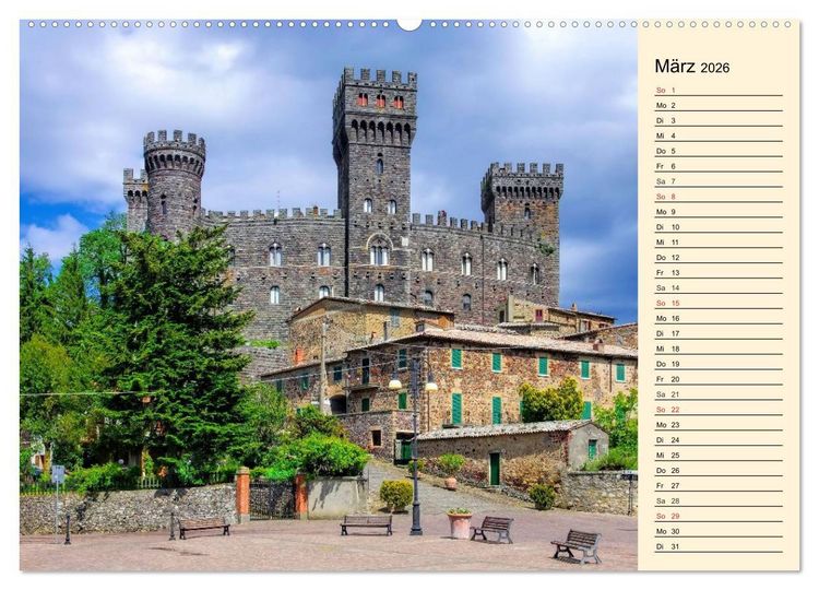 Produktbild: Burgen in Italien (hochwertiger Premium Wandkalender 2026 DIN A2 quer), Kunstdruck in Hochglanz