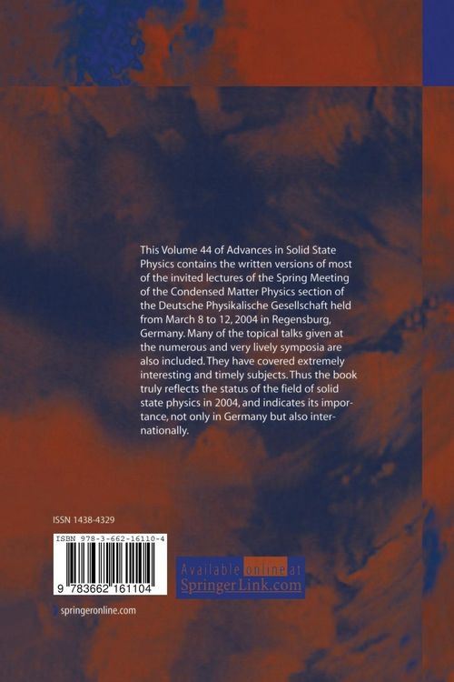 Produktbild: Advances in Solid State Physics