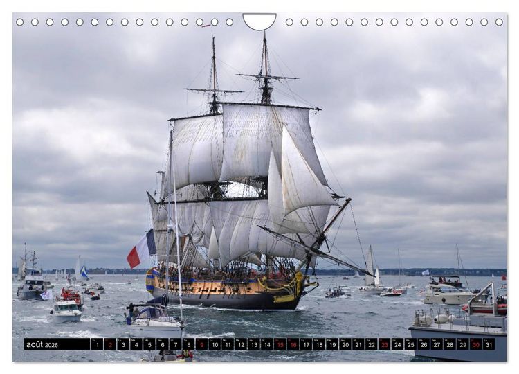 Produktbild: L'Hermione &agrave; Saint-Malo (Calendrier mural 2026 DIN A4 vertical), CALVENDO calendrier mensuel