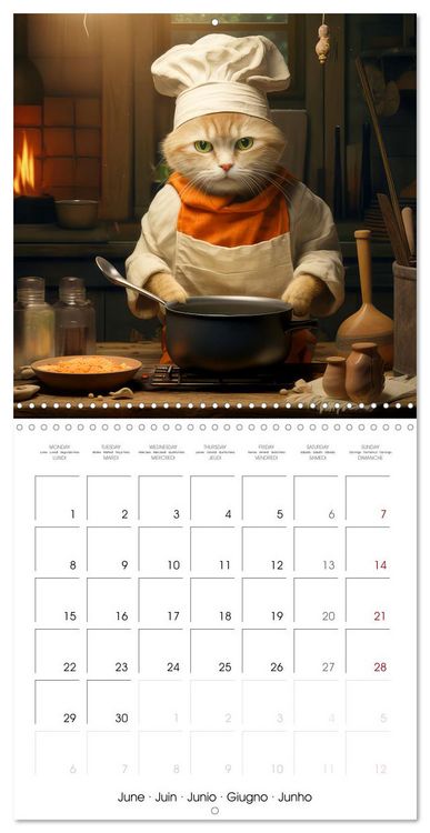 Produktbild: Les chats branch&eacute;s (Calendrier mural carr&eacute; 2026 30x30 cm) Calendrier double avec une page pour vos prises de notes