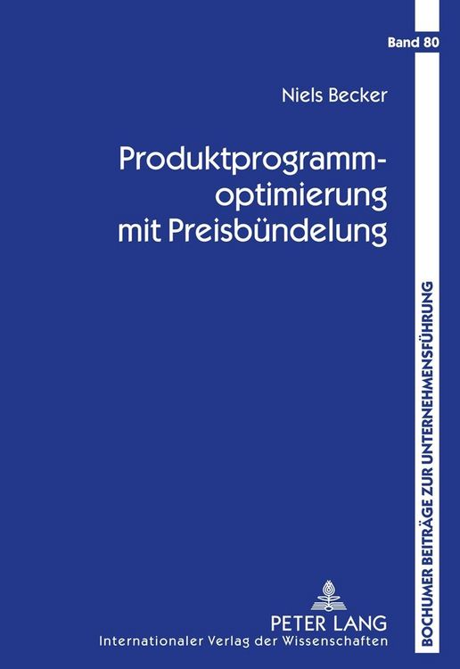 Produktbild: Produktprogrammoptimierung mit Preisb&uuml;ndelung