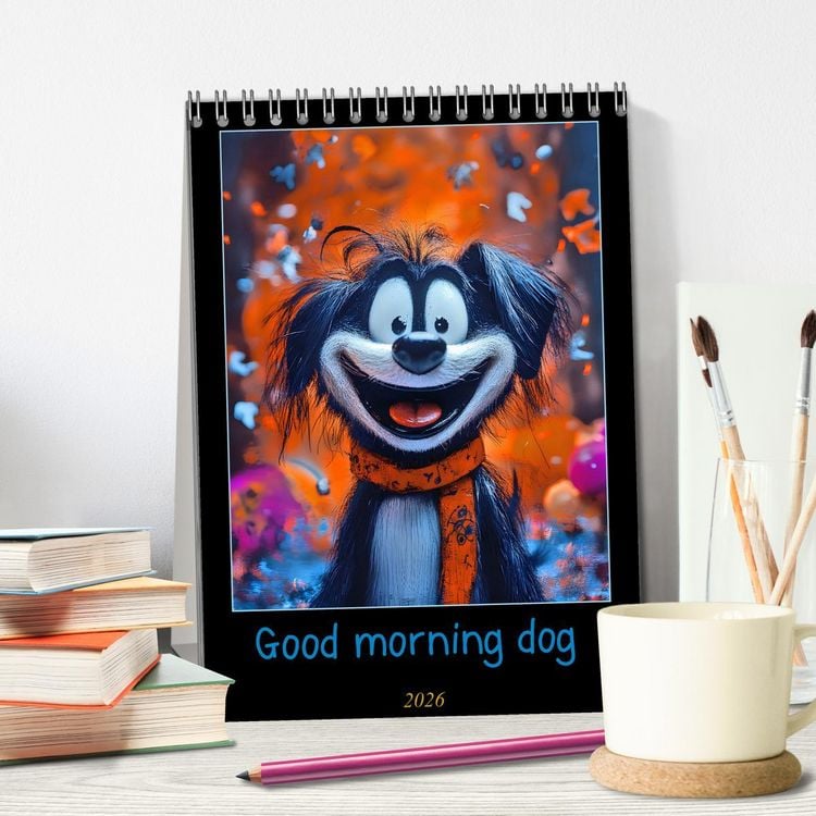 Produktbild: Good morning dog (Tischkalender 2026 DIN A5 hoch), CALVENDO Monatskalender