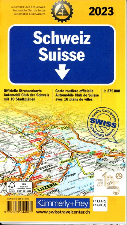 Produktbild: Schweiz ACS 2023 1:275 000