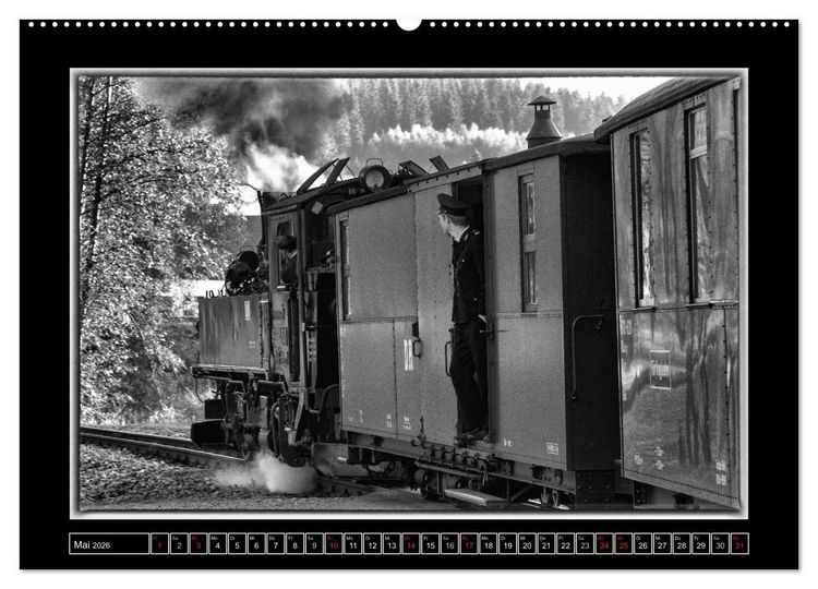 Produktbild: Unter Dampf - Mit der Pre&szlig;nitztalbahn durchs Erzgebirge (hochwertiger Premium Wandkalender 2026 DIN A2 quer), Kunstdruck in Hochglanz