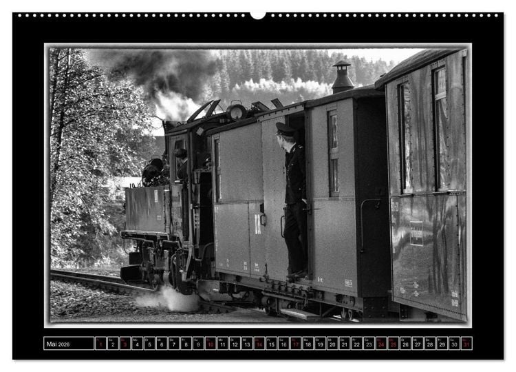 Produktbild: Unter Dampf - Mit der Pre&szlig;nitztalbahn durchs Erzgebirge (Wandkalender 2026 DIN A2 quer), CALVENDO Monatskalender
