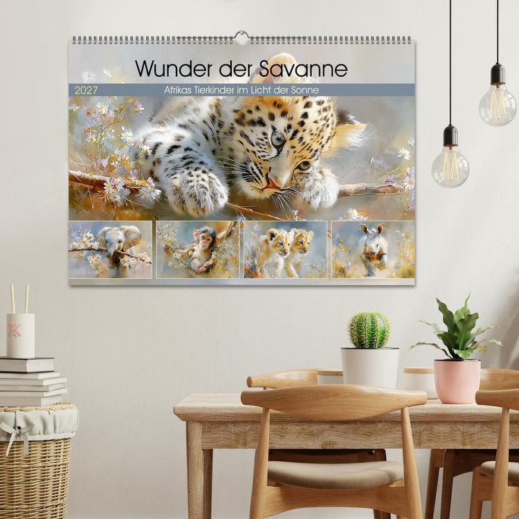 Produktbild: Wunder der Savanne. Afrikas Tierkinder im Licht der Sonne (Wandkalender 2027 DIN A2 quer), CALVENDO Monatskalender