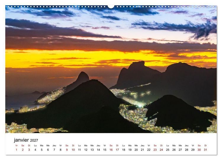 Produktbild: Couchers de soleil magiques &ndash; Jeux de lumi&egrave;re entre ciel et terre (Calendrier mural 2027 DIN A2 vertical), CALVENDO calendrier mensuel