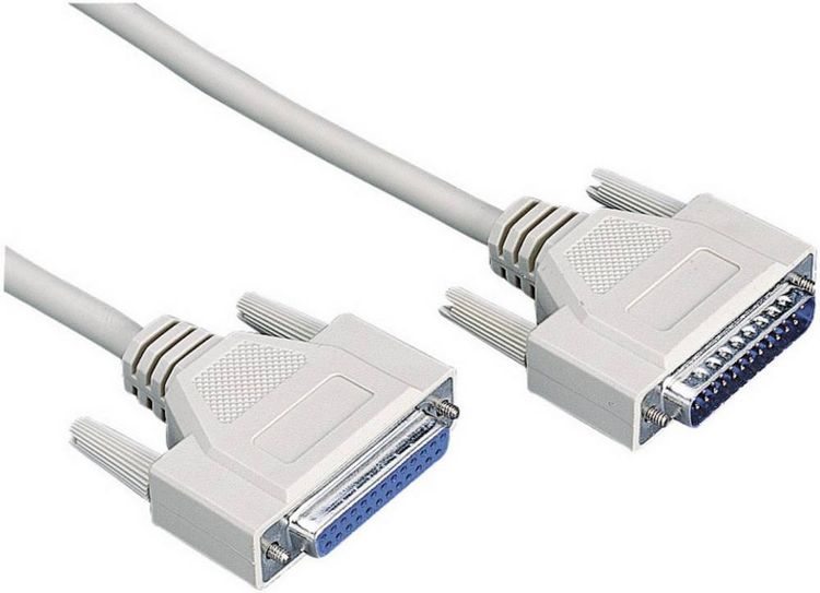 Produktbild: Digitus Seriell, Parallel Verl&auml;ngerungskabel [1x D-SUB-Stecker 25pol. - 1x D-SUB-Buchse 25pol.] 10.00 m Grau
