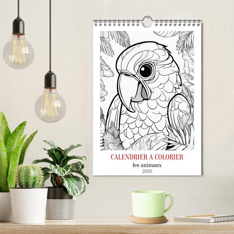 Produktbild: Calendrier &agrave; colorier (Calendrier mural 2026 DIN A4 horizontal), CALVENDO calendrier mensuel