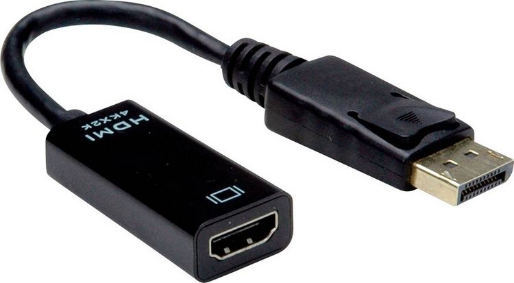 Produktbild: Value DisplayPort / HDMI Adapterkabel DisplayPort Stecker, HDMI-A Buchse 0.15 m Schwarz 12.99.3139 DisplayPort-Kabel