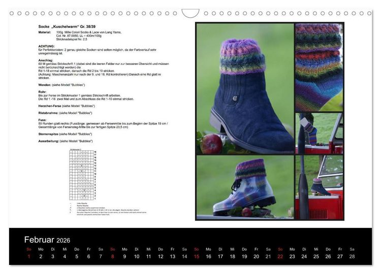 Produktbild: Sockenkalender Bootsocks 2026 (Wandkalender 2026 DIN A3 quer), CALVENDO Monatskalender