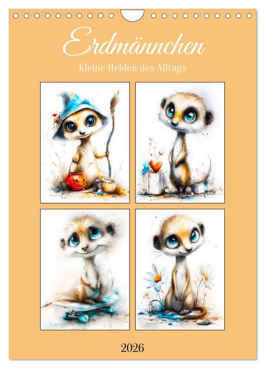 Produktbild: Erdm&auml;nnchen. Kleine Helden des Alltags (Wandkalender 2026 DIN A4 hoch), CALVENDO Monatskalender