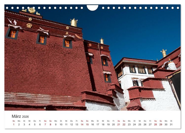 Produktbild: Tibet - Kloster und Landschaft (Wandkalender 2026 DIN A4 quer), CALVENDO Monatskalender