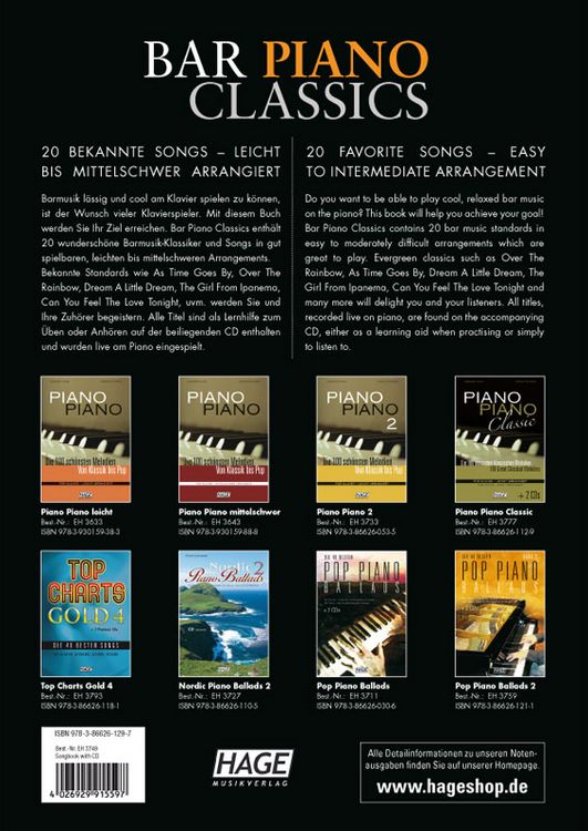 Produktbild: Bar Piano Classics (mit CD)