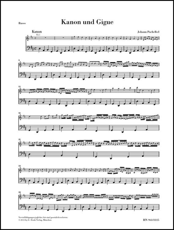 Produktbild: Johann Pachelbel - Kanon und Gigue D-dur f&uuml;r drei Violinen und Basso continuo