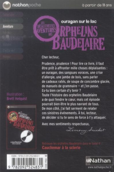 Produktbild: Les d&eacute;sastreuses aventures des orphelins Baudelaire