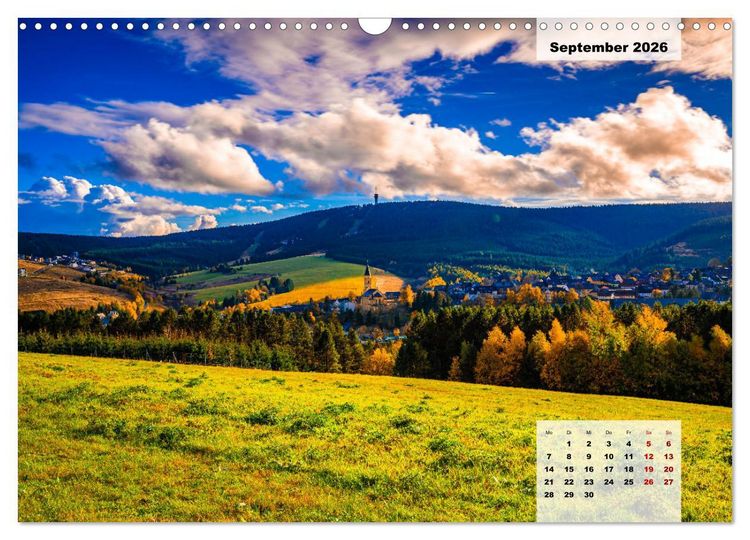 Produktbild: Oberwiesenthal und der Fichtelberg im Erzgebirge (Wandkalender 2026 DIN A3 quer), CALVENDO Monatskalender