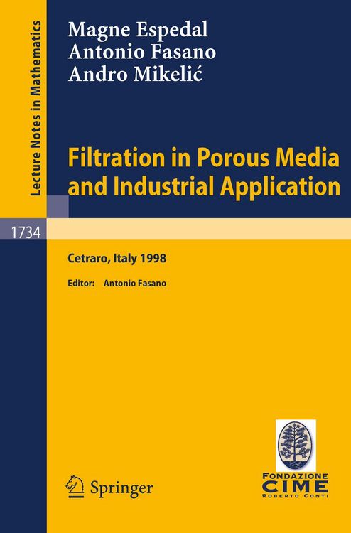 Produktbild: Filtration in Porous Media and Industrial Application