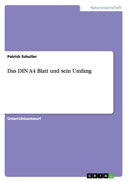 Produktbild: Das DIN A4 Blatt und sein Umfang