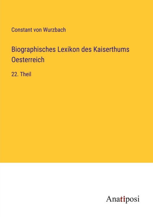 Produktbild: Biographisches Lexikon des Kaiserthums Oesterreich
