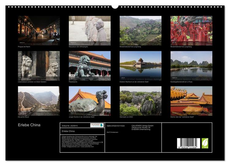 Produktbild: Erlebe China (hochwertiger Premium Wandkalender 2026 DIN A2 quer), Kunstdruck in Hochglanz