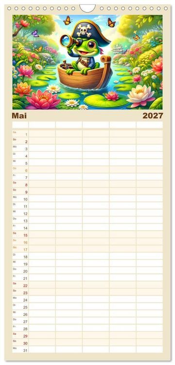 Produktbild: Familienplaner 2027 - Kleine Piraten, Gro&szlig;e Tr&auml;ume" - Ein Kalender f&uuml;r junge Entdecker mit 5 Spalten (Wandkalender, 21 x 45 cm) CALVENDO