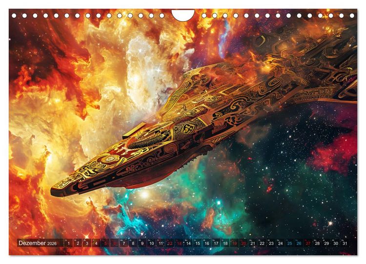 Produktbild: Raumschiffe - Im Universum durch Raum und Zeit (Wandkalender 2026 DIN A4 quer), CALVENDO Monatskalender
