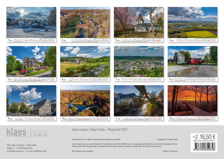 Produktbild: Wuppertal 2027 Bildkalender A3 Spiralbindung