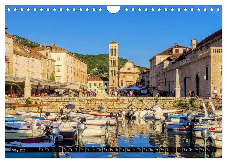 Produktbild: Hvar The sunny Island of Croatia (Wall Calendar 2026 DIN A4 landscape), CALVENDO 12 Month Wall Calendar