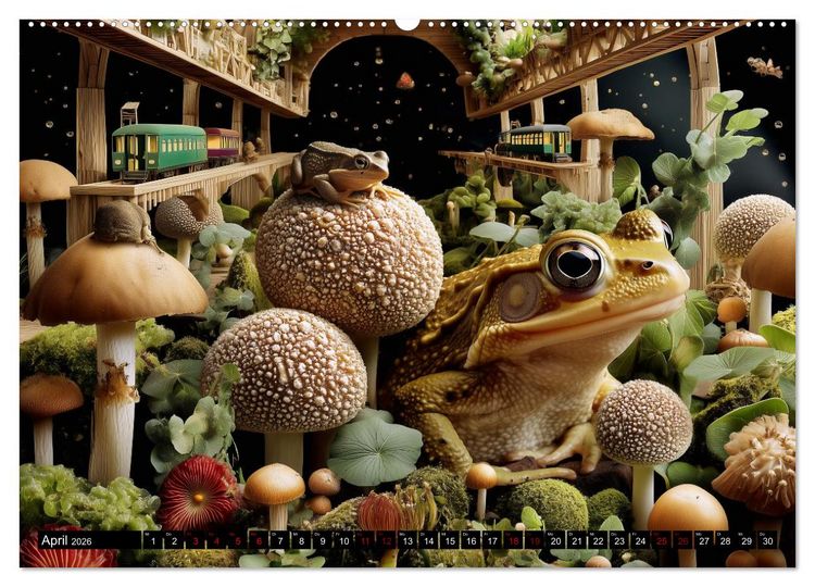 Produktbild: Toadtopia. Fantastische Kr&ouml;tenwelten (hochwertiger Premium Wandkalender 2026 DIN A2 quer), Kunstdruck in Hochglanz