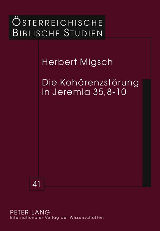 Produktbild: Die Koh&auml;renzst&ouml;rung in Jeremia 35,8-10