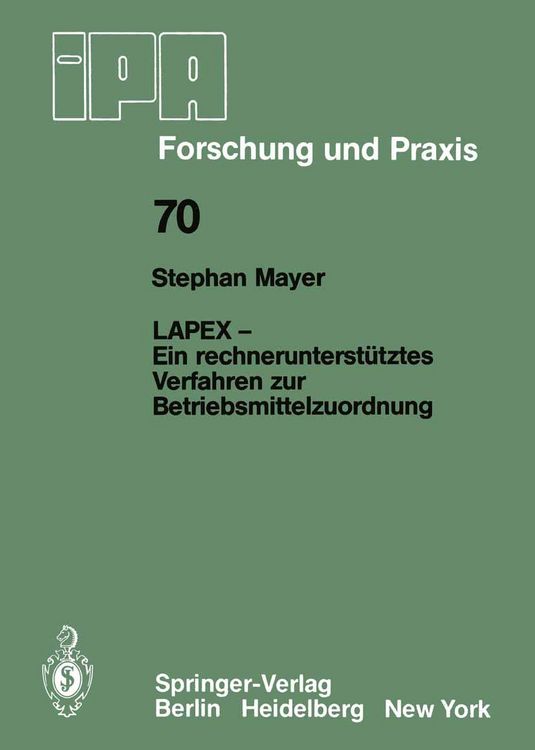 Produktbild: LAPEX - Ein rechnerunterst&uuml;tztes Verfahren zur Betriebsmittelzuordnung