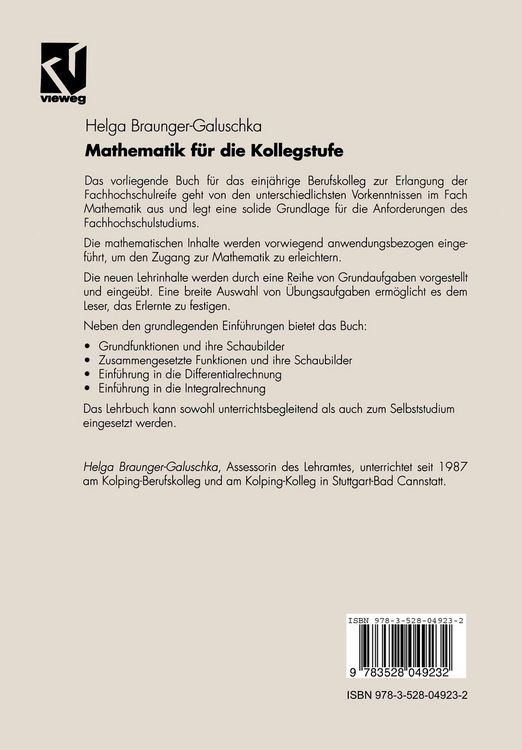 Produktbild: Mathematik f&uuml;r die Kollegstufe