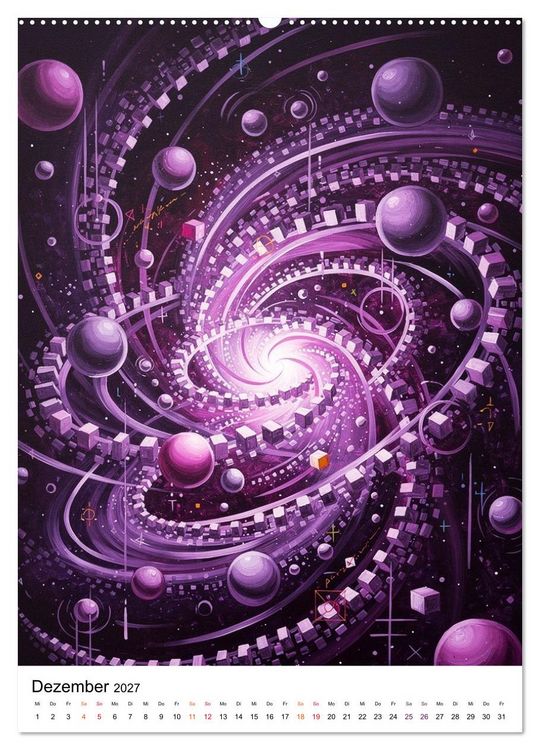 Produktbild: Abstracts - Fragmente der Zeit - Auf der Suche nach Menschlichkeit im Datenstrom (hochwertiger Premium Wandkalender 2027 DIN A2 hoch), Kunstdruck in Hochglanz