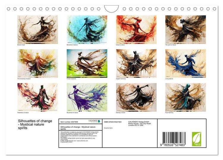Produktbild: Silhouettes of change - Mystical nature spirits (Wall Calendar 2026 DIN A4 landscape), CALVENDO 12 Month Wall Calendar