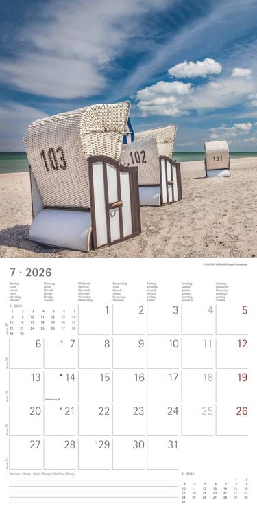 Produktbild: Seeblick 2026 - Broschürenkalender 30x30 cm (30x60 geöffnet) - Kalender mit Platz für Notizen - Sea View - Bildkalender - Wandplaner - Wandkalender