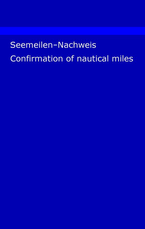 Produktbild: Seemeilen-Nachweis