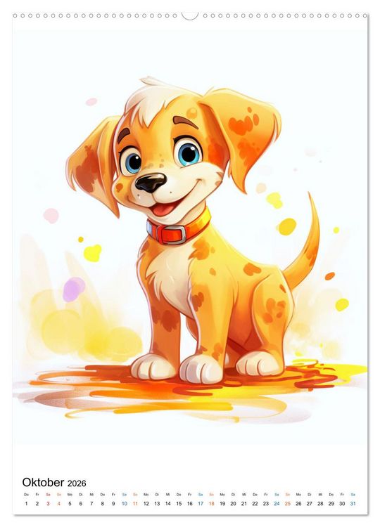 Produktbild: Verspielte Hunde (hochwertiger Premium Wandkalender 2026 DIN A2 hoch), Kunstdruck in Hochglanz