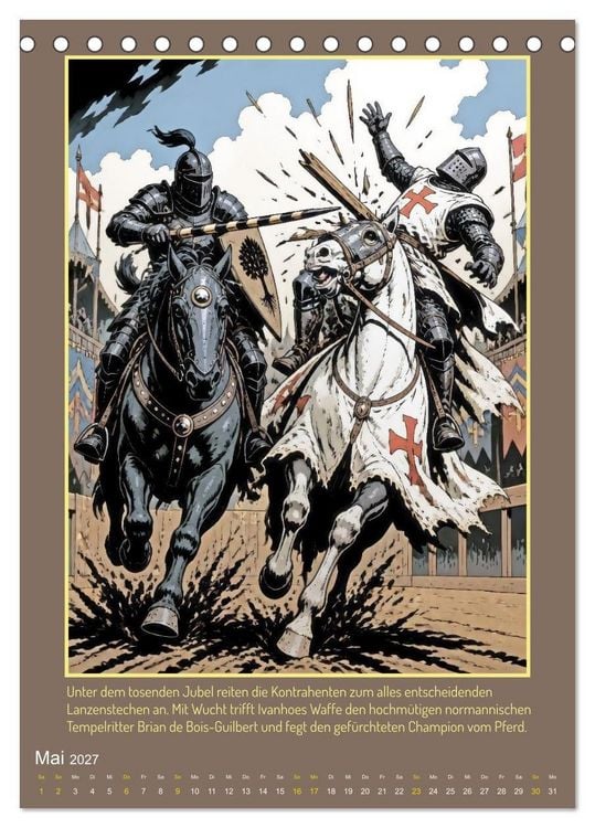 Produktbild: Ritter Ivanhoe, Ehre und Schatten (Tischkalender 2027 DIN A5 hoch), CALVENDO Monatskalender