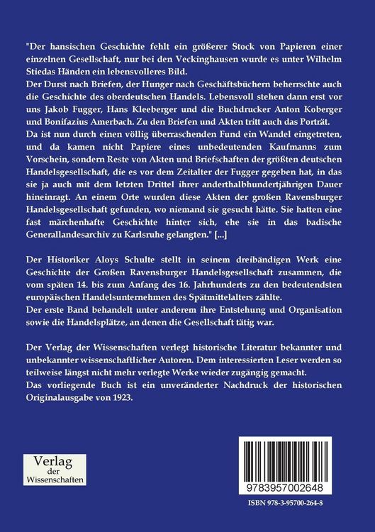 Produktbild: Geschichte der Gro&szlig;en Ravensburger Handelsgesellschaft 1380 - 1530