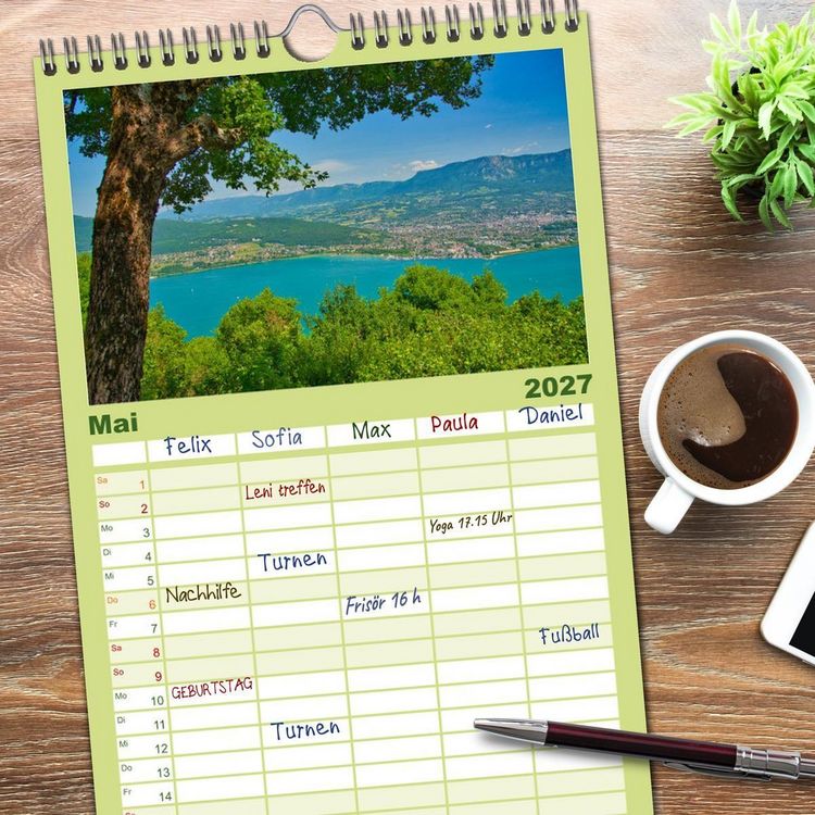 Produktbild: Familienplaner 2027 - Frankreichs Natursch&ouml;nheiten mit 5 Spalten (Wandkalender, 21 x 45 cm) CALVENDO