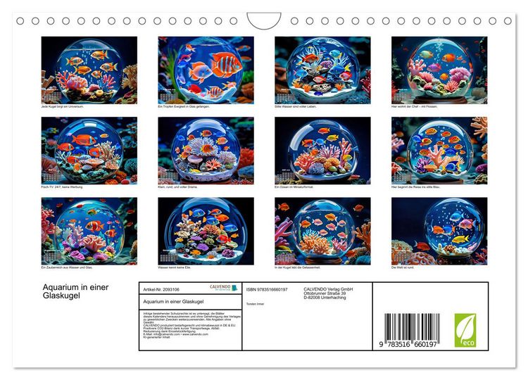 Produktbild: Aquarium in einer Glaskugel (Wandkalender 2026 DIN A4 quer), CALVENDO Monatskalender