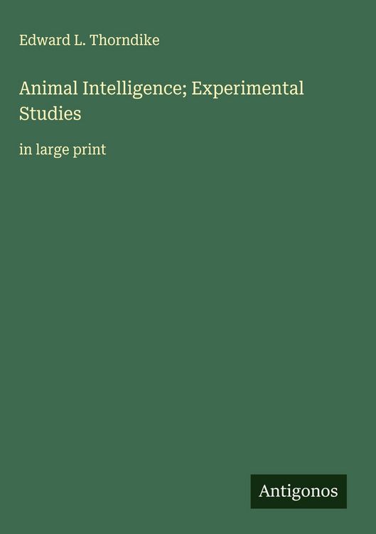 Produktbild: Animal Intelligence; Experimental Studies