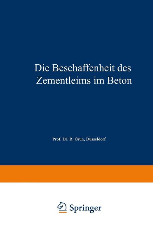Produktbild: Die Beschaffenheit des Zementleims im Beton