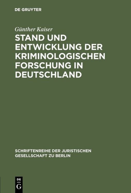 Produktbild: Stand und Entwicklung der kriminologischen Forschung in Deutschland