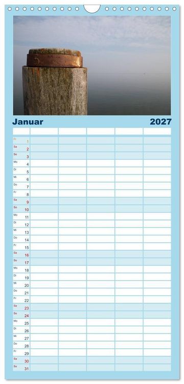 Produktbild: Familienplaner 2027 - F&ouml;hr 2027. Portr&auml;t einer Insel mit 5 Spalten (Wandkalender, 21 x 45 cm) CALVENDO