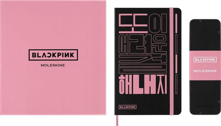 Produktbild: Moleskine X Blackpink Skizzenbuch Bundle mit 5 bunten Graphitstiften, mit Box